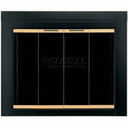 DYNA-GLO Pleasant Hearth Arrington Fireplace Glass Door Black With Gold Trim AR-1020 37-1/2"L x 30"H AR-1020